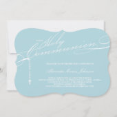 モダンな数珠の宗教最初聖餐式の写真 招待状 (正面)