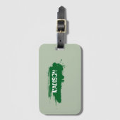 モダンな文字とエレガントなsage+green+mini ラゲッジタグ (正面縦)