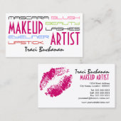 モダンな文字のメーキャップアーティスト 名刺 (正面/裏面)