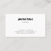 モダンな文字の原稿のデザインのシンプルでシックなトレンディー 名刺 (裏面)