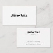 モダンな文字の原稿のデザインのシンプルでシックなトレンディー 名刺 (正面/裏面)