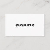 モダンな文字の原稿のデザインのシンプルでシックなトレンディー 名刺 (正面)