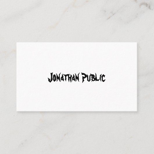 モダンな文字の原稿のデザインのシンプルでシックなトレンディー 名刺 (正面)