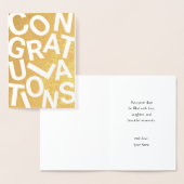 モダンな文字の祝賀カード おめでとう 箔カード (ディスプレー)