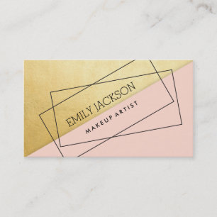 モダンな斜めの写実的な名刺のピンク 名刺