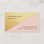 モダンな斜めの写実的な名刺のピンク 名刺 (裏面)