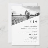 モダンな斜めデザイン | ウェディング フォト 招待状 (正面)