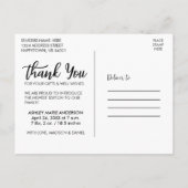 モダンな新しいベビーありがとうホットピンク ポストカード (裏面)