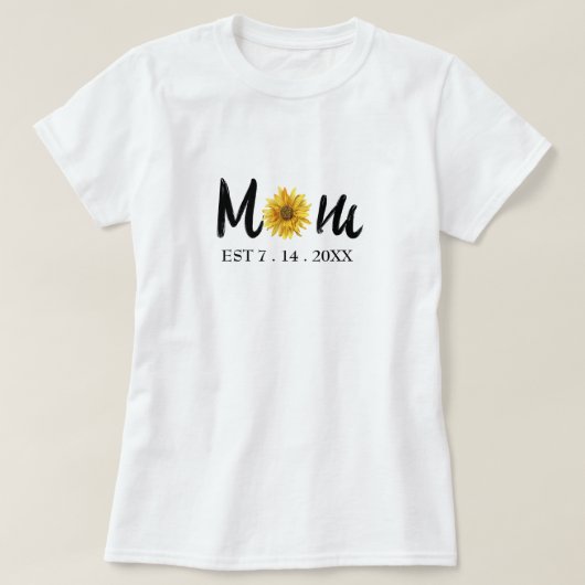 モダンな新しいママの誕生日の花 Tシャツ (デザイン正面)