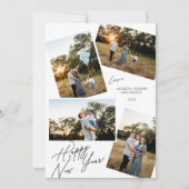 モダンな新しい年4枚の写真デザイン シーズンカード (正面)