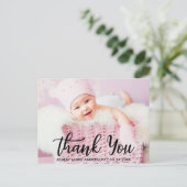 モダンな新しい赤ちゃんへの感謝 ポストカード (スタンド正面)