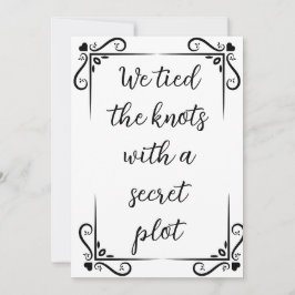 モダンな新婚カップルの秘密の結婚発表 招待状