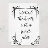 モダンな新婚カップルの秘密の結婚発表 招待状 (正面/裏面)