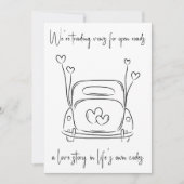 モダンな新婚カップルの秘密の結婚発表 招待状 (正面)