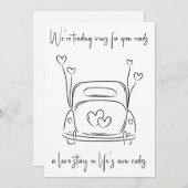 モダンな新婚カップルの秘密の結婚発表 招待状 (正面/裏面)