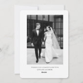 モダンな新婚クリスマスのモノクロ写真 シーズンカード (裏面)