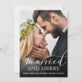 モダンな新婚写真 結婚して楽しく シーズンカード (正面)