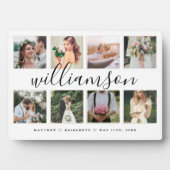 モダンな新婚夫婦のウェディングフォトコラージュ記念品 フォトプラーク (正面)