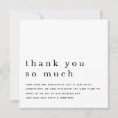 モダンな新婚夫婦のブラック＆ホワイト写真感謝カード (正面)