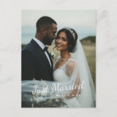 モダンな新婚結婚写真の発表 ポストカード (正面)