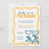 モダンな新居お披露目パーティー Drinks Are on the House 招待状 (正面)