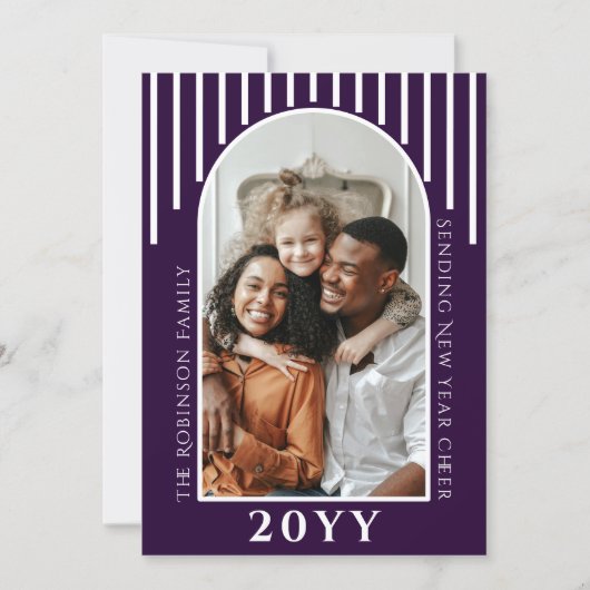 モダンな新年のお祝い写真カードの裏面メッセージ シーズンカード (正面)