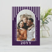 モダンな新年のお祝い写真カードの裏面メッセージ シーズンカード (スタンド正面)