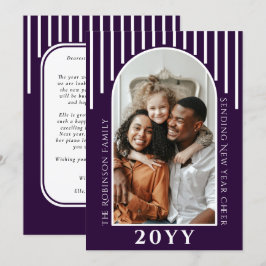 モダンな新年のお祝い写真カードの裏面メッセージ シーズンカード