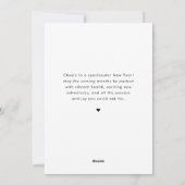 モダンな新年のお祝い ミニマルスクリプトフォト シーズンカード (裏面)