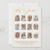 モダンな新年のカード 今年の思い出 12枚の写真コラージュ おめでとうございます シーズンカード (正面)