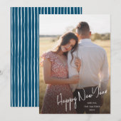 モダンな新年のシンプルなスクリプト写真 シーズンカード (正面/裏面)