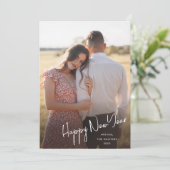 モダンな新年のシンプルなスクリプト写真 シーズンカード (スタンド正面)