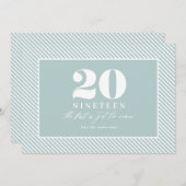 モダンな新年のタイポグラフィー ホリデー シーズンカード (正面/裏面)