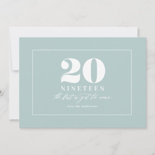 モダンな新年のタイポグラフィー ホリデー シーズンカード (正面)