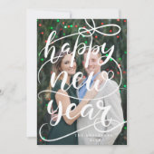 モダンな新年のタイポグラフィ写真 シーズンカード (正面)