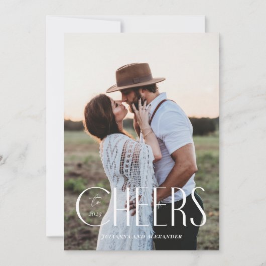 モダンな新年の乾杯 シーズンカード (正面)