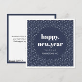 モダンな新年の青いビジネスカード シーズンカード (正面/裏面)