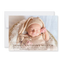 モダンな新生児の生まれたばかりのな男の子の誕生Stats |の写真