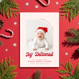 モダンな新生児の誕生発表アーチ写真カード シーズンカード