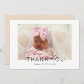モダンな新生児ベイビーお礼写真 出産報告 (正面/裏面)