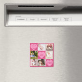 モダンな新生児ベビー パーソナライズ 6 枚の写真のコラージュ マグネット (インサイチュ (食洗機))