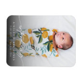 モダンな新生児写真のエレガントなスクリプト マグネット (横)