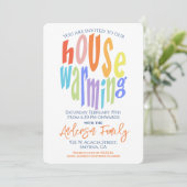 モダンな新築祝いパーティーのタイポグラフィ 招待状 (スタンド正面)