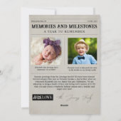 モダンな新聞スタイルのクリスマスカード シーズンカード (裏面)