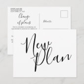 モダンな新計画 変更後の結婚式の日程 案内ポストカード (正面/裏面)