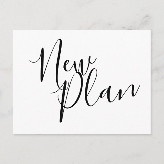 モダンな新計画 変更日 結婚式 案内ポストカード (正面)