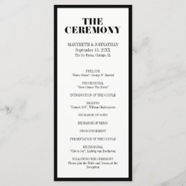 モダンな新郎新婦の結婚式プログラム プログラム