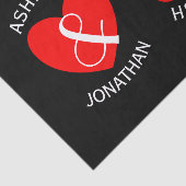 モダンな新郎新婦の赤いハートによって曲げられる文字A65 薄葉紙 (詳細)