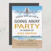 モダンな旅行告別|の行く遠くににパーティー 招待状 (正面/裏面)