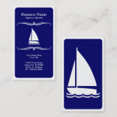 モダンな旅行(帆ボート) 名刺 (正面/裏面)